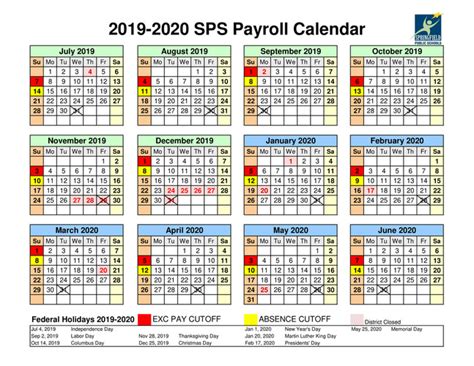 Sps Calendar 2019 20